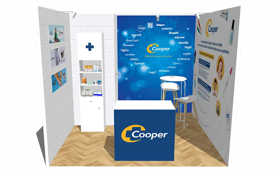 Réflexions créatives du stand Cooper Consumer Health